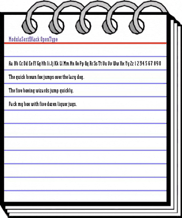 ModulaSerifBlack Regular animated font preview