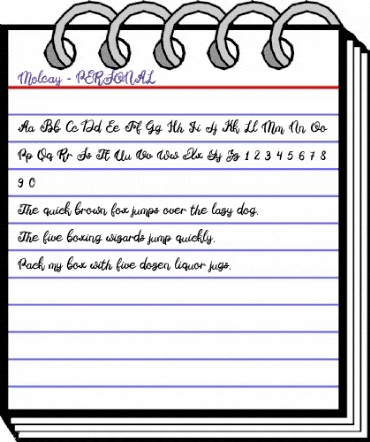 Molcay - PERSONAL Regular animated font preview