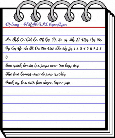 Molcay - PERSONAL Regular animated font preview