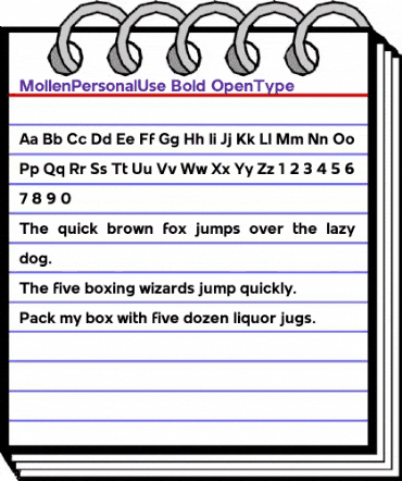 Mollen Personal Use Bold animated font preview