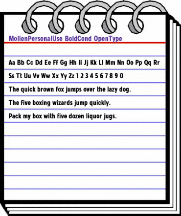 Mollen Personal Use Cond Bold animated font preview