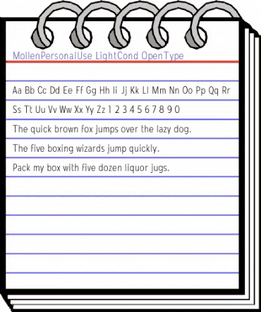 Mollen Personal Use Light Cond Regular animated font preview