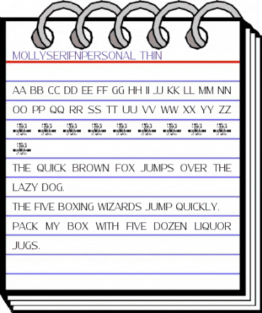 Molly Serif N PERSONAL Thin animated font preview