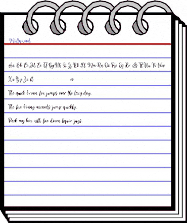 Mollywood Regular animated font preview