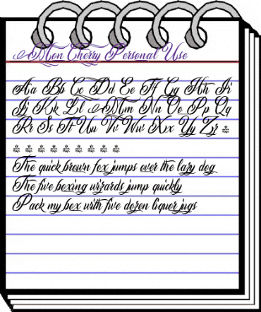 Mon Cherry Personal Use Regular animated font preview