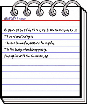 MONDAY Regular animated font preview