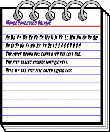 MondoCondensed Oblique animated font preview