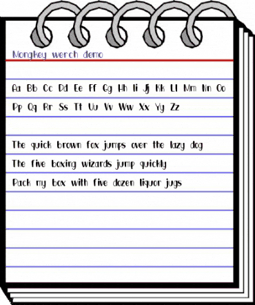 Mongkey werch demo Regular animated font preview