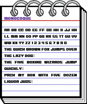 MONOCOQUE Regular animated font preview