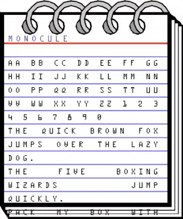 Monocule Regular animated font preview