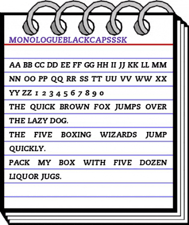 MonologueBlackCapsSSK Regular animated font preview
