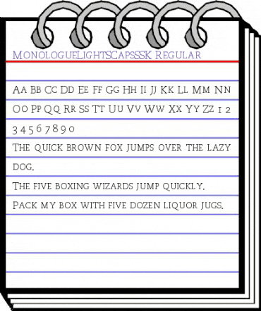MonologueLightSCapsSSK Regular animated font preview