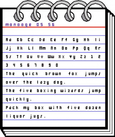 monooge 05_56 Regular animated font preview