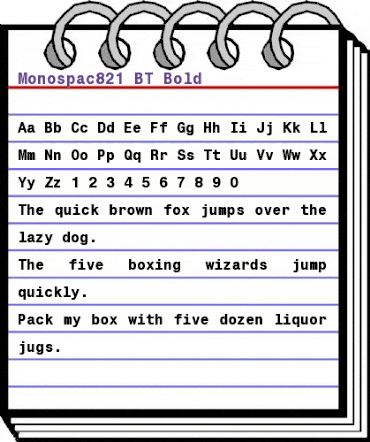 Monospac821 BT Bold animated font preview Monospac821 BT Bold animated font preview