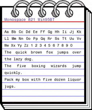 Monospac821 Win95BT Roman animated font preview Monospac821 Win95BT Roman animated font preview