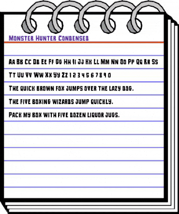 Monster Hunter Condensed Condensed animated font preview Monster Hunter Condensed Condensed animated font preview