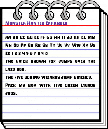Monster Hunter Expanded Expanded animated font preview