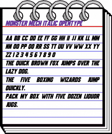 Monster Mech Italic animated font preview