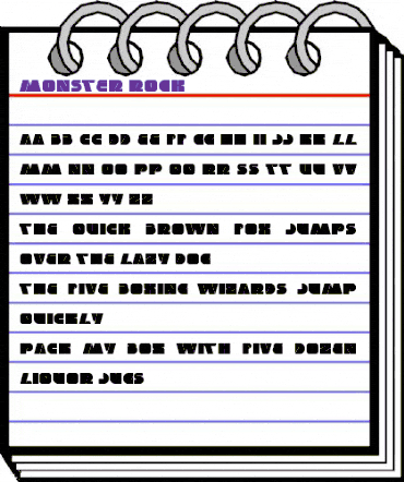 monster rock Regular animated font preview