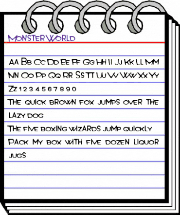 Monster World Regular animated font preview