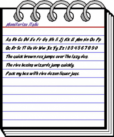 Monsterize Italic animated font preview