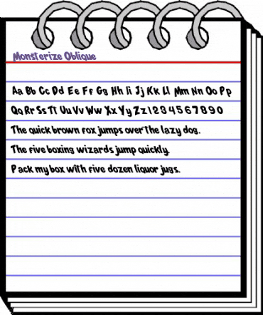 Monsterize Oblique animated font preview