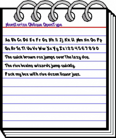 Monsterize Oblique Regular animated font preview