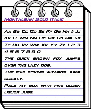 Montalban Bold Italic animated font preview