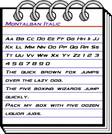 Montalban Italic animated font preview