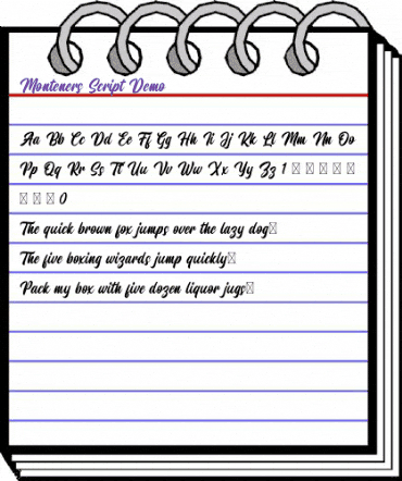 Monteners Script Demo animated font preview