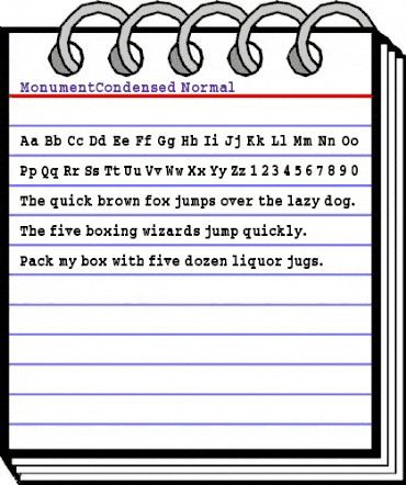 MonumentCondensed Normal animated font preview