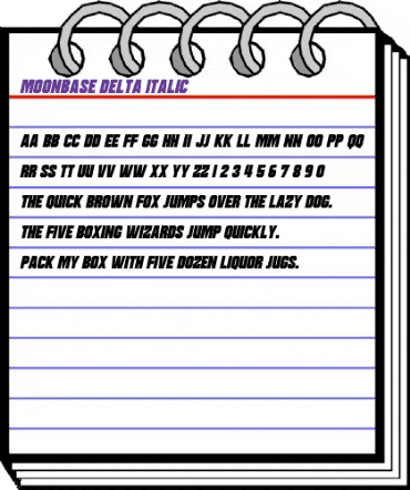 Moonbase Delta Italic animated font preview
