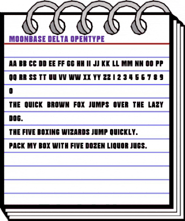 Moonbase Delta Regular animated font preview