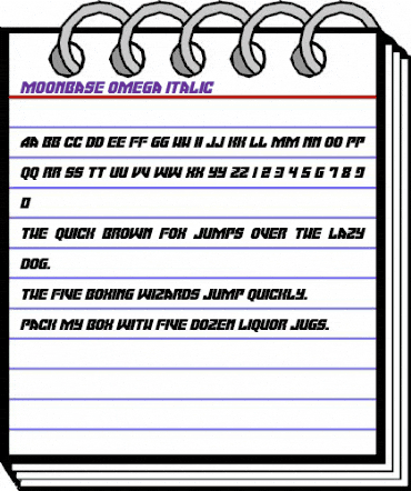 Moonbase Omega Italic animated font preview