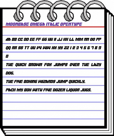 Moonbase Omega Italic animated font preview