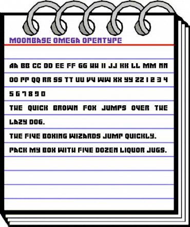 Moonbase Omega Regular animated font preview