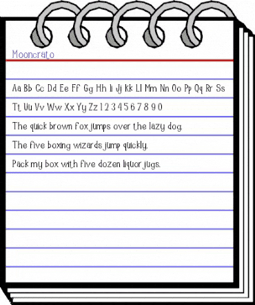 Mooncrato Regular animated font preview