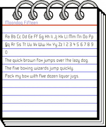 Moondog Fifteen Regular animated font preview