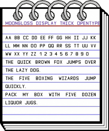 MoonGloss Display Thick 900 animated font preview