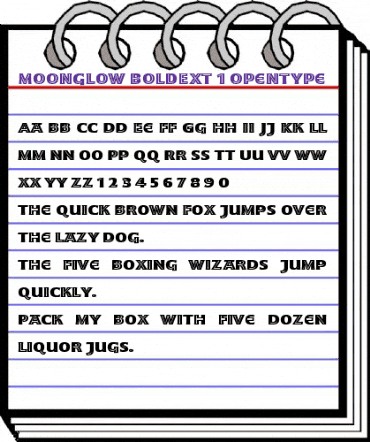 Moonglow Bold Extended animated font preview Moonglow Bold Extended animated font preview