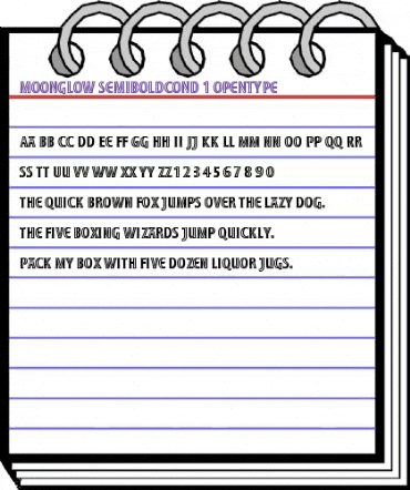 Moonglow Semibold Condensed animated font preview Moonglow Semibold Condensed animated font preview