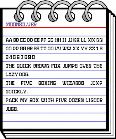 MOONSILVER Regular animated font preview