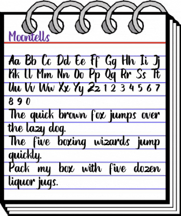 Moontells Regular animated font preview