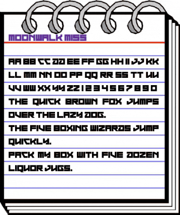 Moonwalk Miss Regular animated font preview