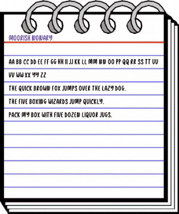 Moorish Nonary Regular animated font preview