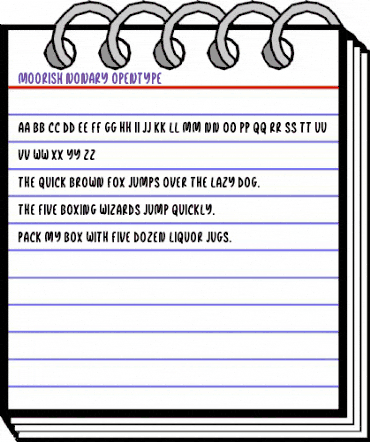 Moorish Nonary Regular animated font preview