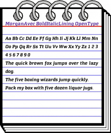 MorganAvec Bold ItalicLining animated font preview