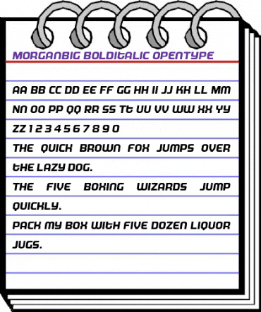 MorganBig Bold Italic animated font preview