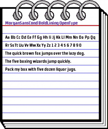 MorganSansCond BoldLining animated font preview