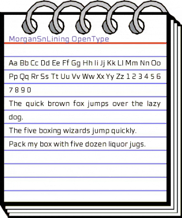 MorganSnLining Regular animated font preview